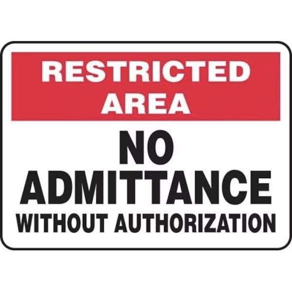 Accuform RESTRICTED AREA NO ADMITTANCE MADM986XT MADM986XT - main
